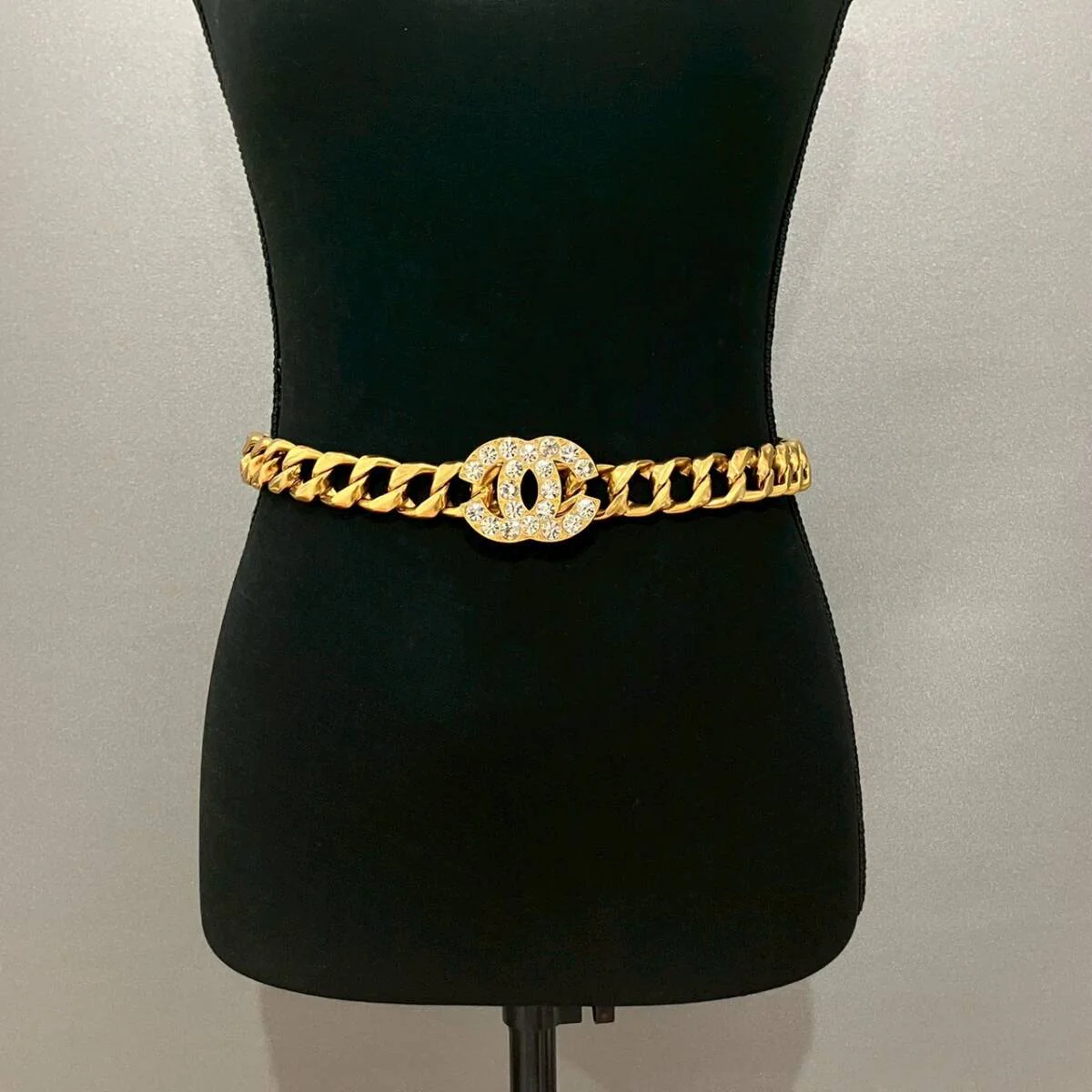 Rare Chanel 1995 Crystal CC Chunky Chain Belt - Image 2