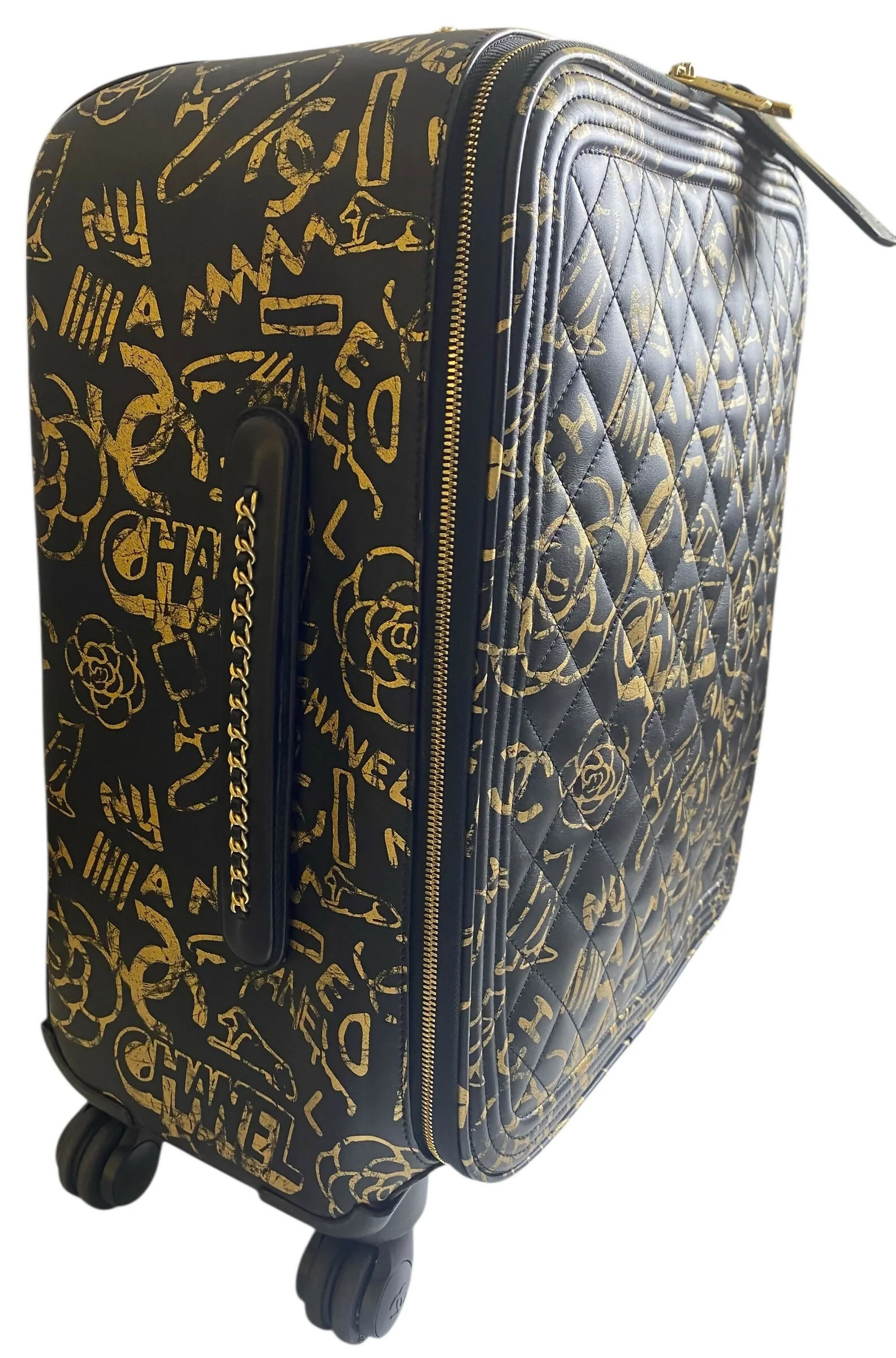 Rare Chanel 19A Paris New York Egypt Graffiti Trolley Travel Bag Carry On Luggage - Image 5