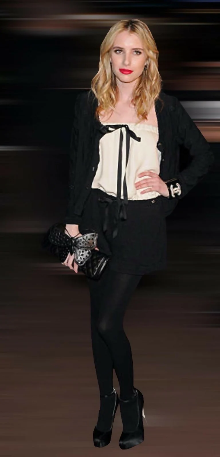 Rare Chanel 2011 Lambskin Black Butterfly Ornament Clutch Crossbody Flap Bag - Image 3