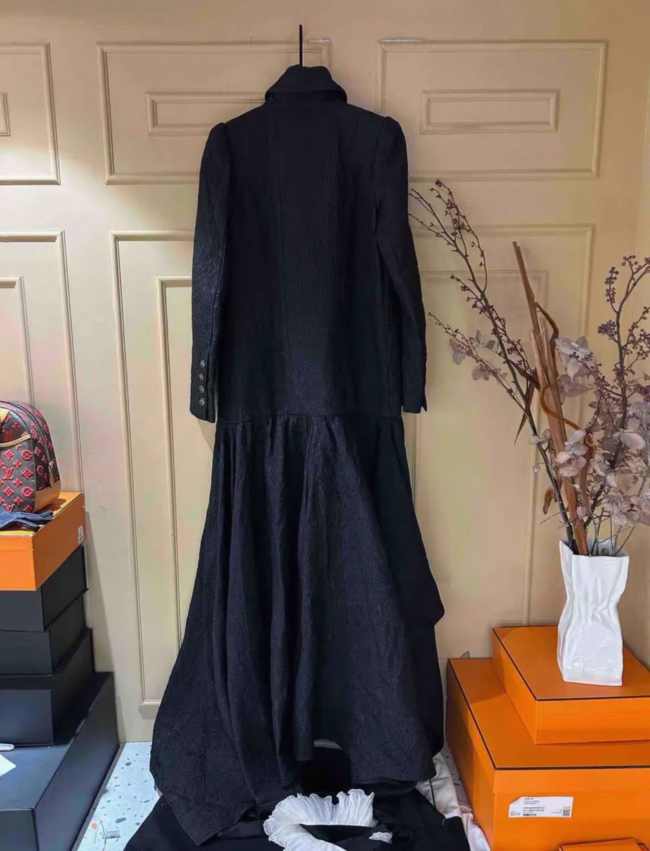 Rare Chanel 2021 Black Long Coat/Dress 38 - Image 3