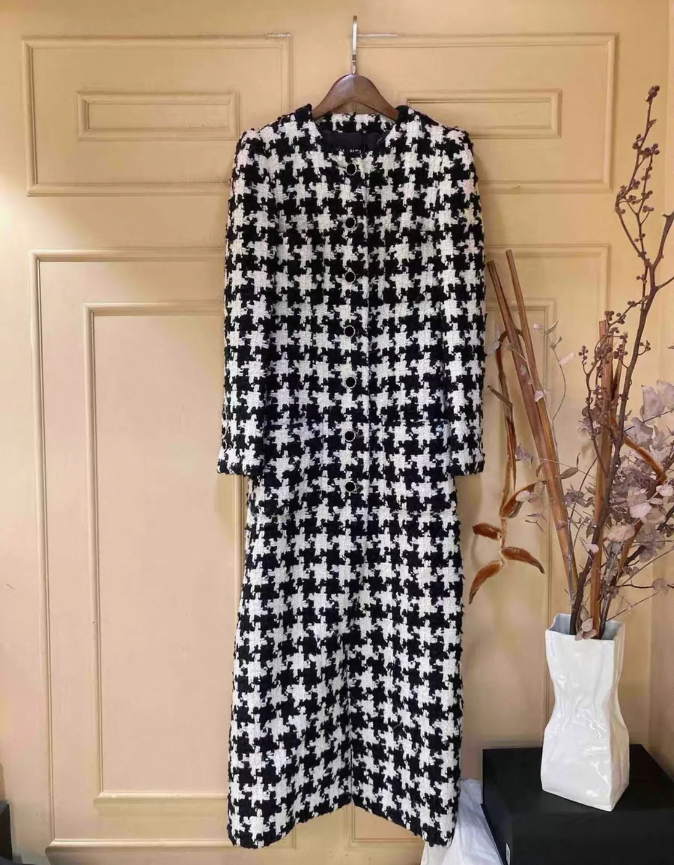 Rare Chanel 2021 Black & White Long Coat/Dress 40 - Image 2