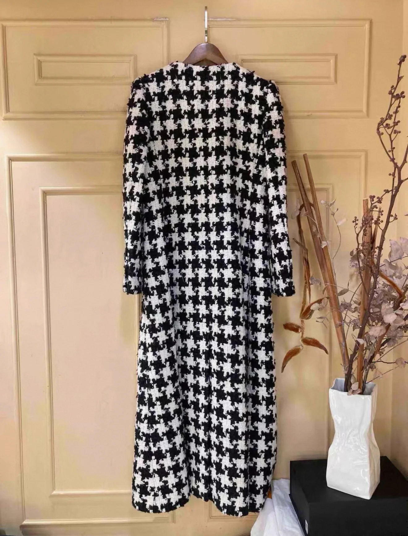 Rare Chanel 2021 Black & White Long Coat/Dress 40 - Image 3