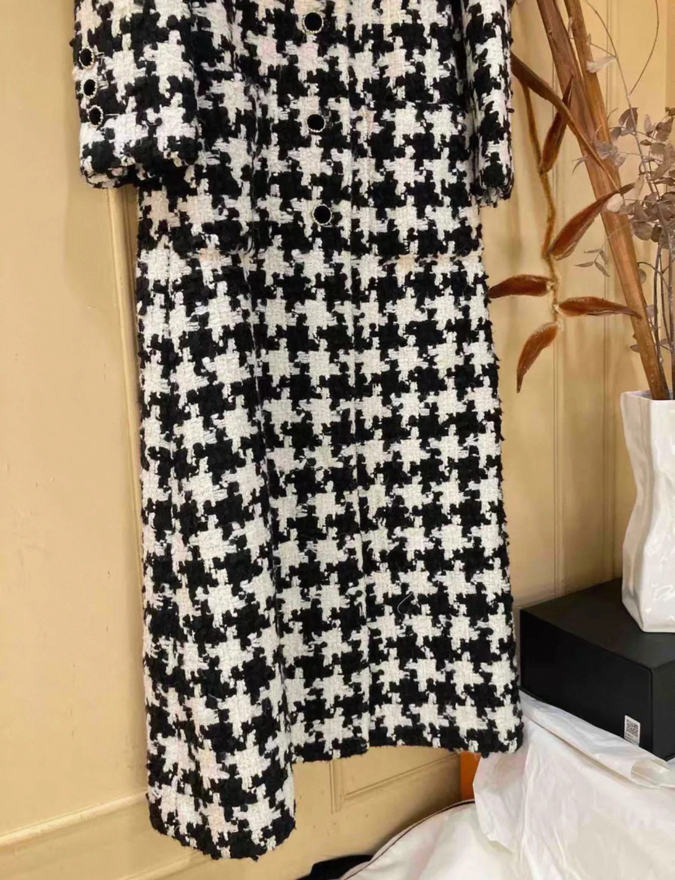 Rare Chanel 2021 Black & White Long Coat/Dress 40 - Image 6