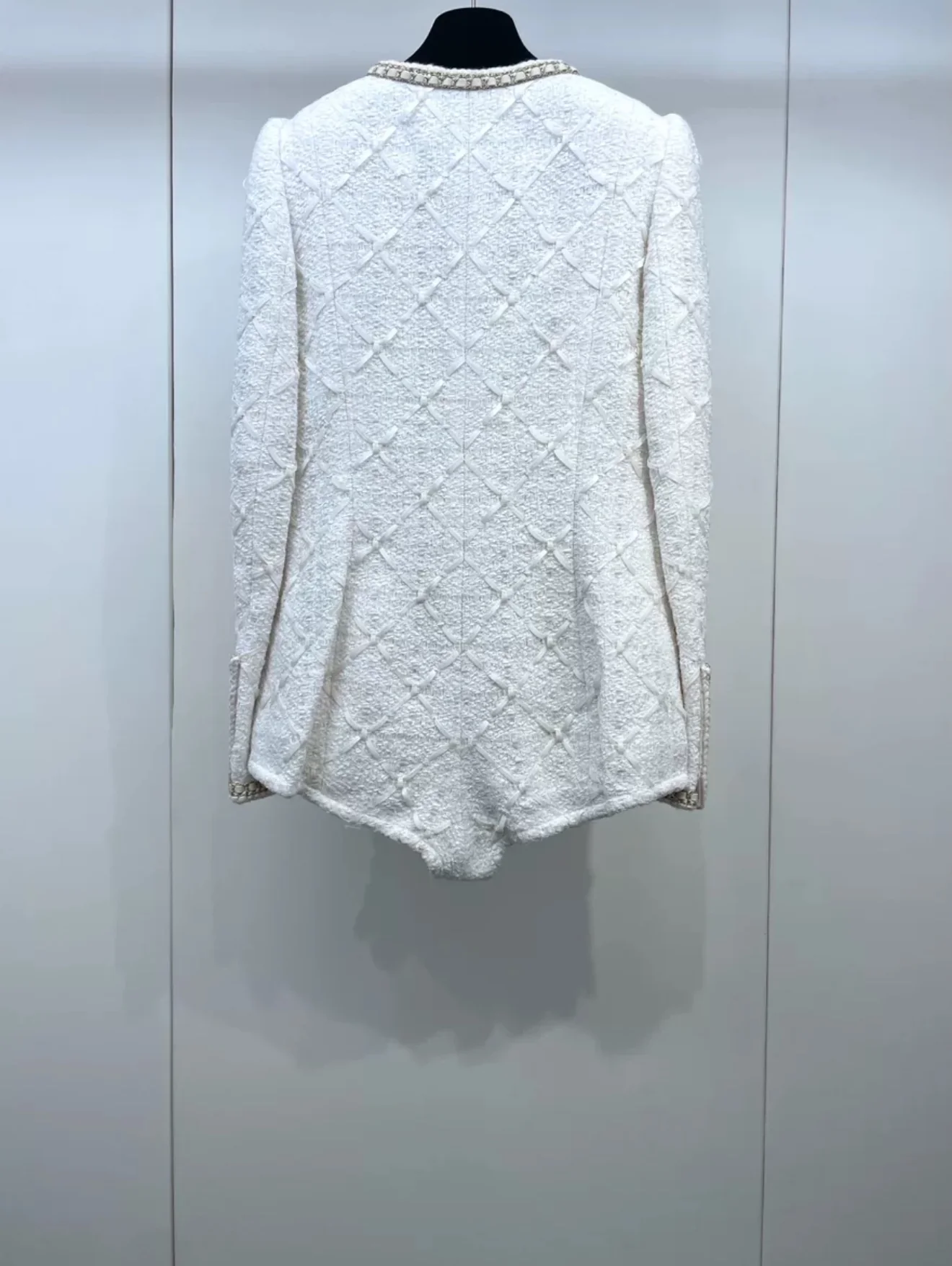 Rare Chanel 21A Ecru Gold chain bodysuit jacket - Image 3