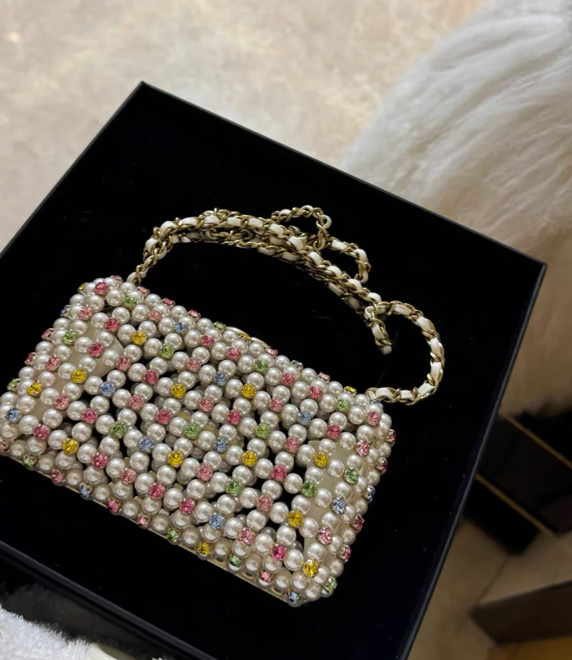 Rare chanel 23SS multicolor pearl box minaudiere - Image 3