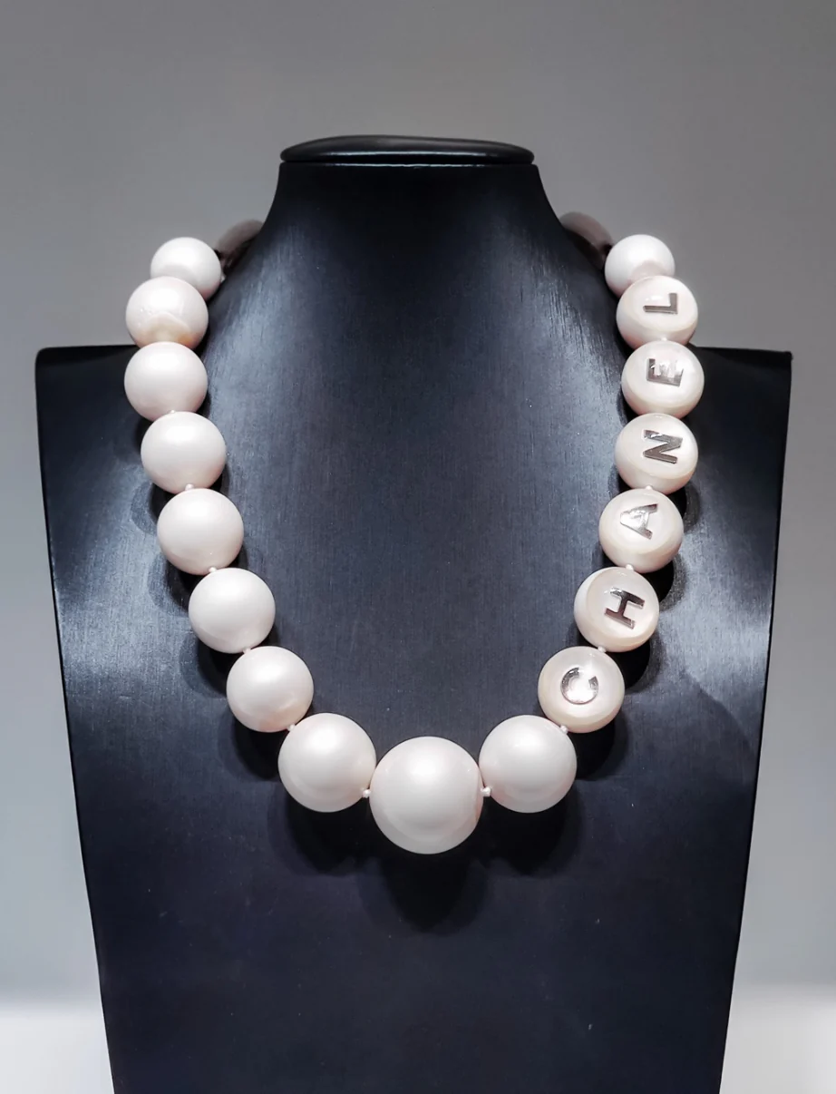 Rare Chanel 99A White Acrylic Ball Necklace