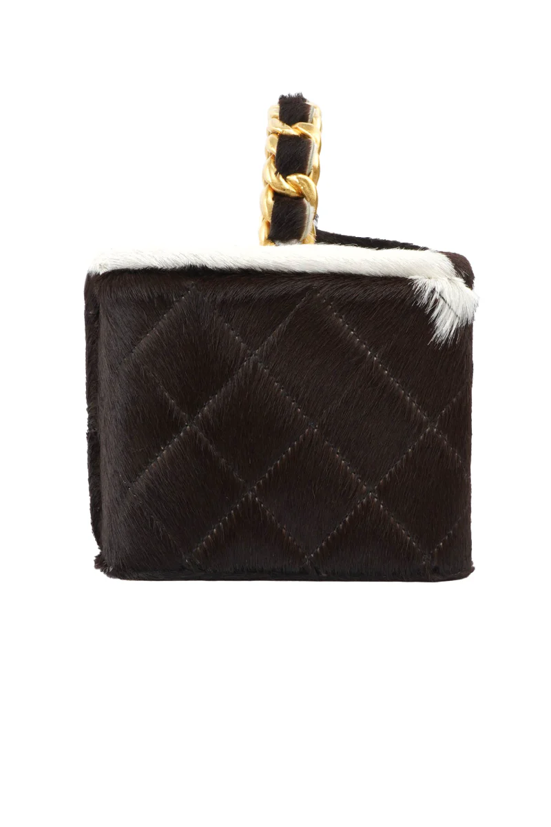 rare chanel black/Brown/white mini vanity case bag - Image 4