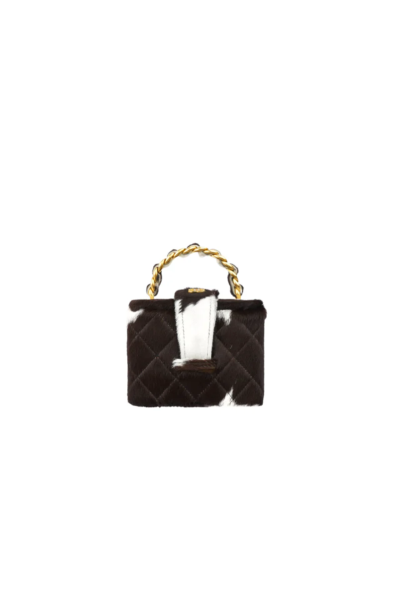 rare chanel black/Brown/white mini vanity case bag - Image 5