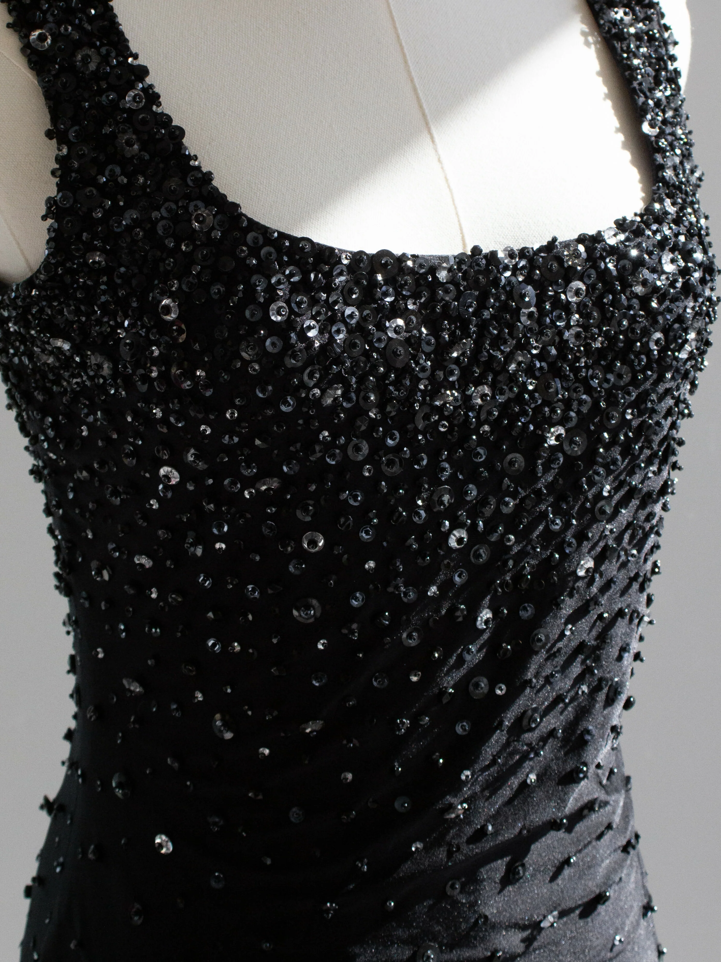 Rare Gianni Versace Couture S/S 1996 Black Embellished Mini Micro Dress - Image 5