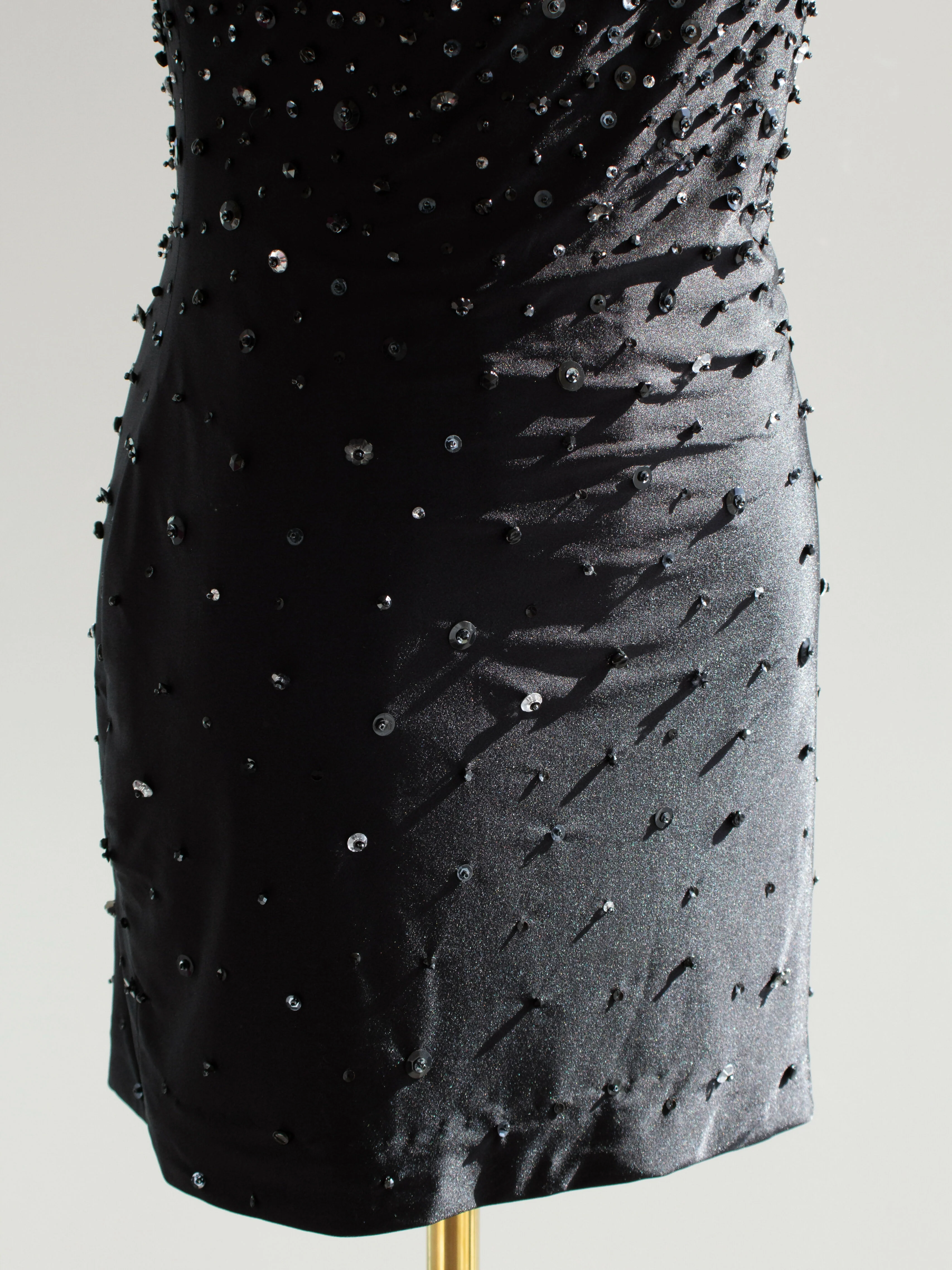 Rare Gianni Versace Couture S/S 1996 Black Embellished Mini Micro Dress - Image 6