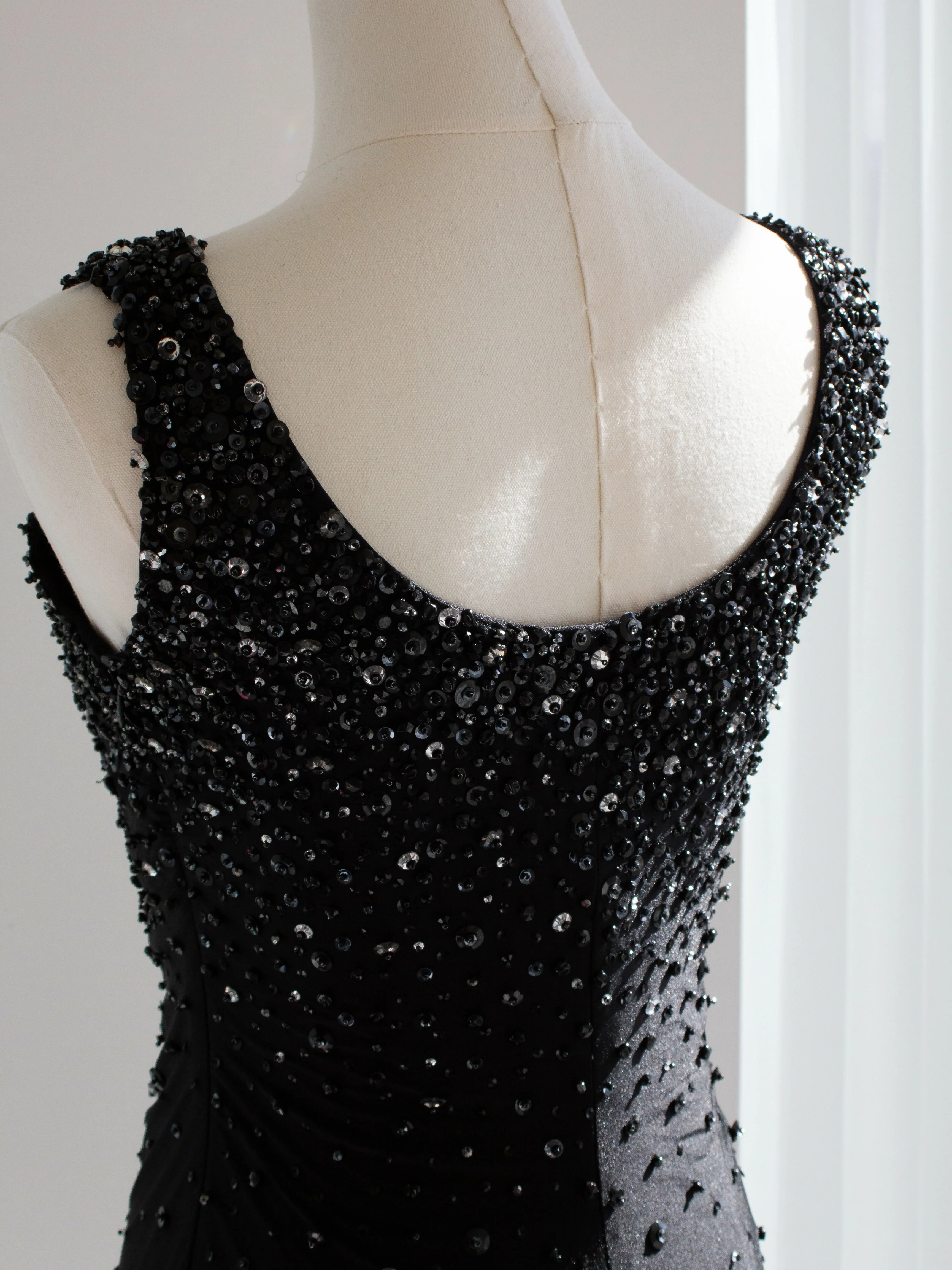 Rare Gianni Versace Couture S/S 1996 Black Embellished Mini Micro Dress - Image 8
