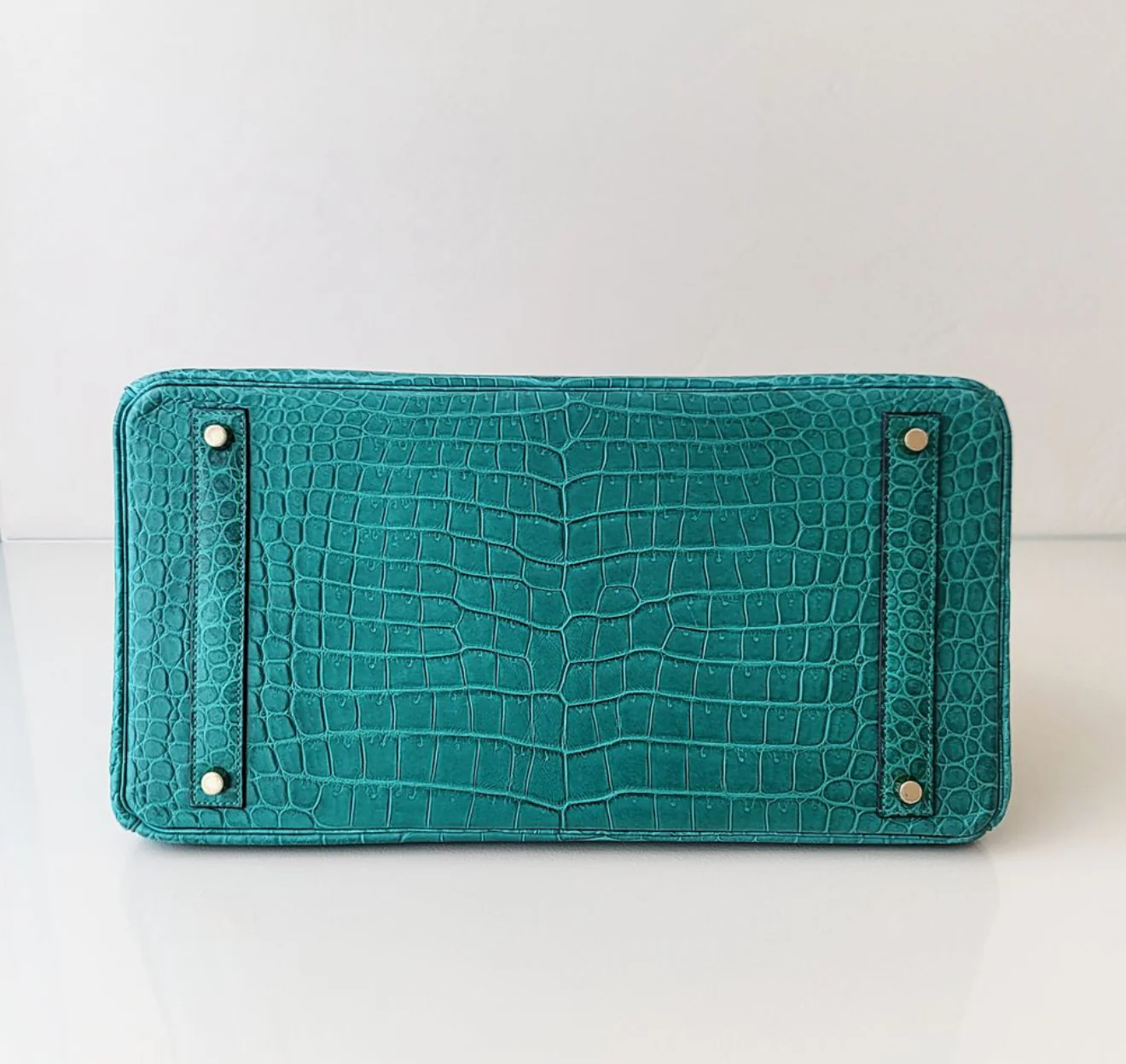 Rare Hermes Birkin 40 Matte Porosus Malachite Leather Gold Hardware - Image 4
