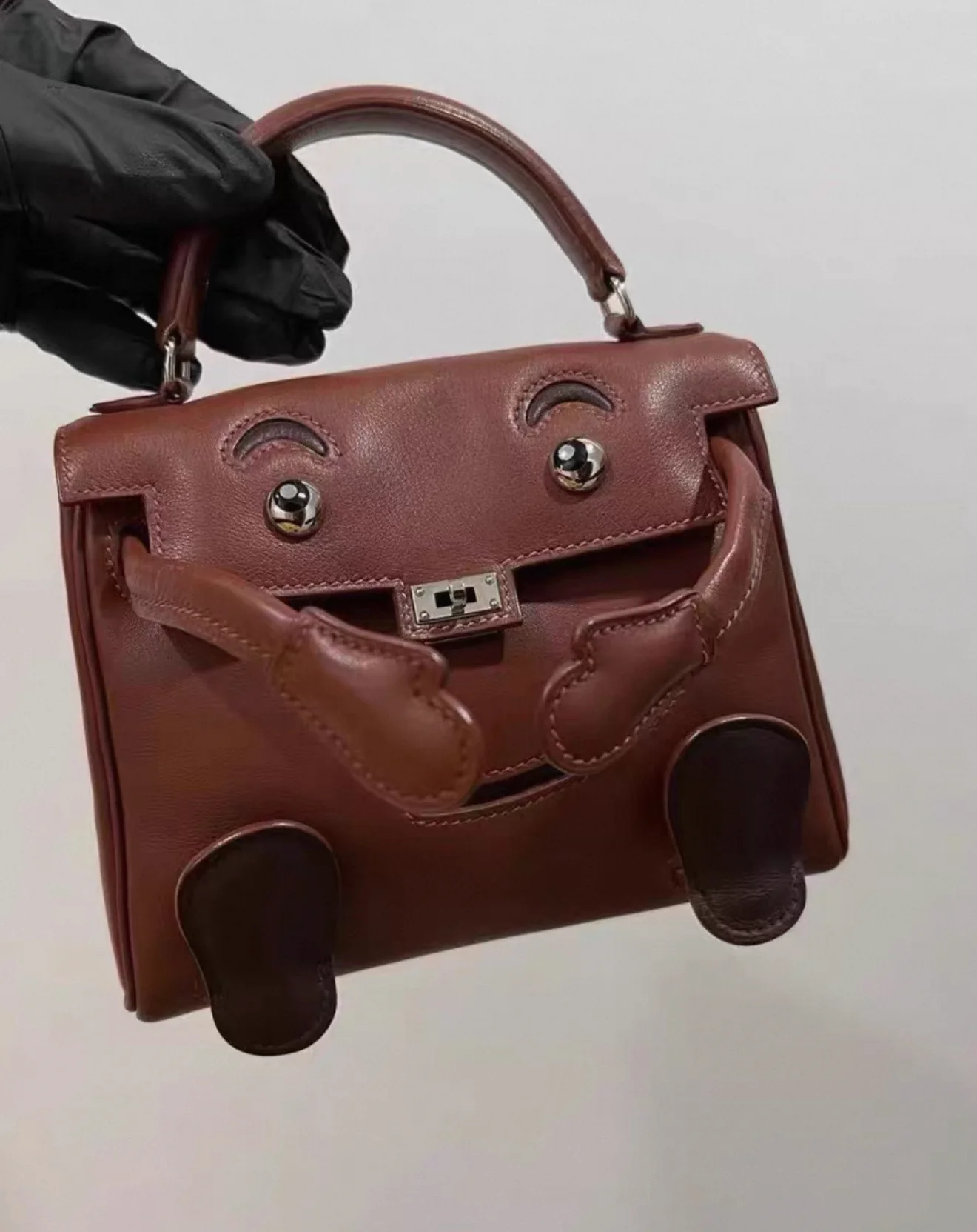 Rare Hermès Kelly doll Brown Gold Saddle leather palladium hardware - Image 2