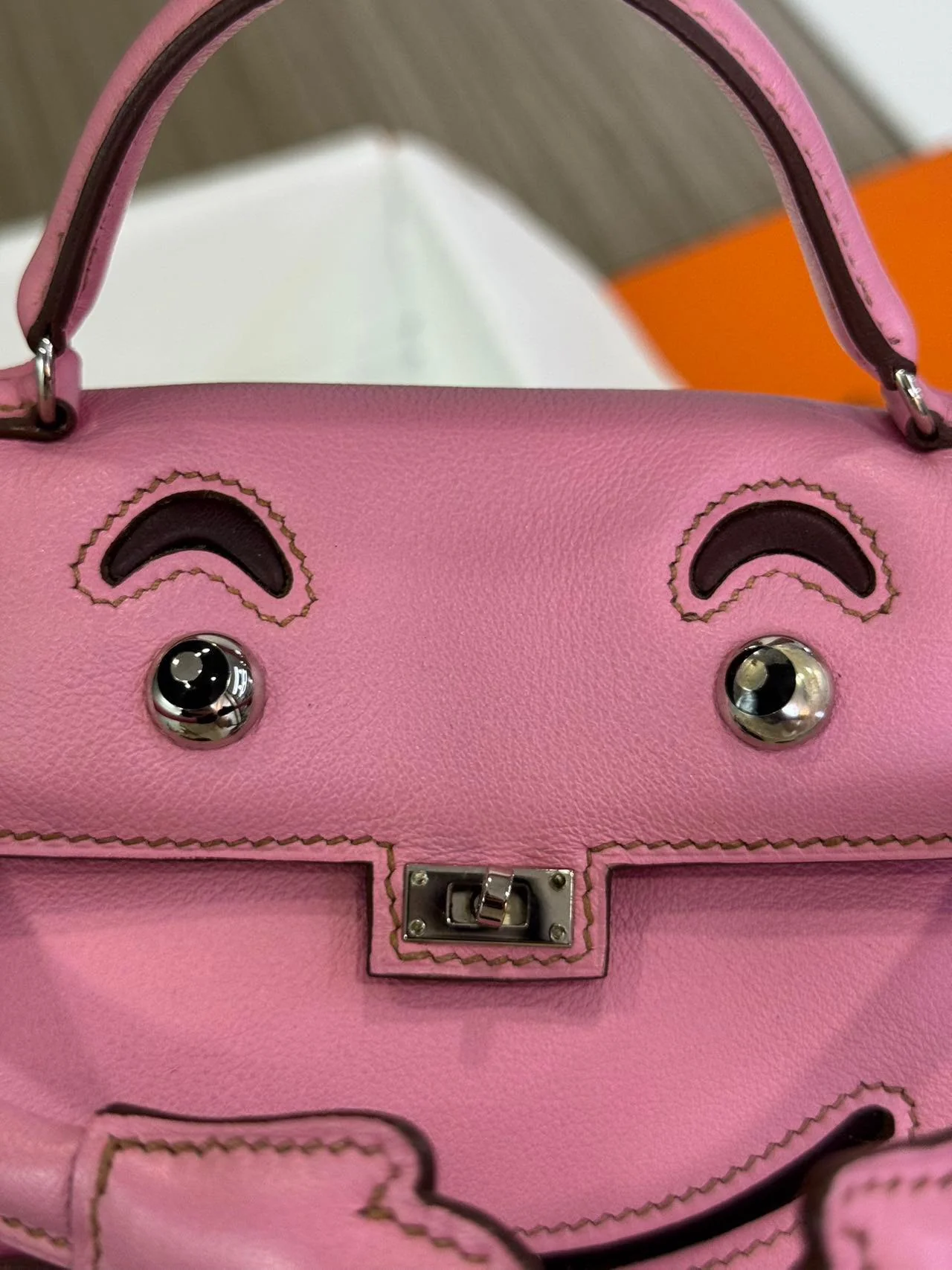 Rare Hermès Kelly Doll Pink Bubblegum Swift Leather Palladium Hardware - Image 13