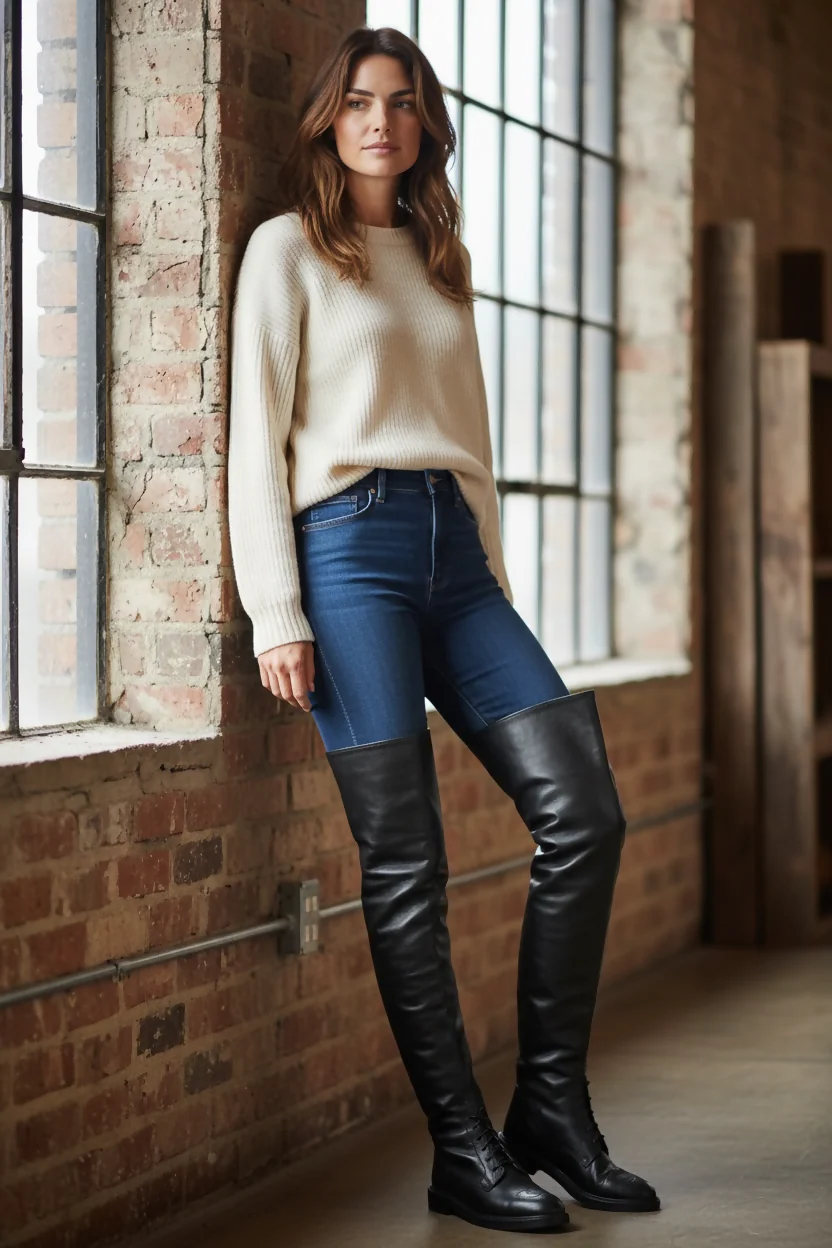 Rare Vintage Chanel 90s Claudia Schiffer Black Leather CC Riding Boots EU 36 (fits 37) - Image 6