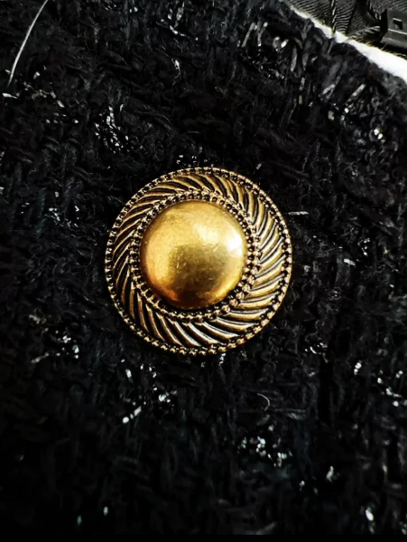 Saint Laurent Black Tweed & Fur Jacket - Image 3