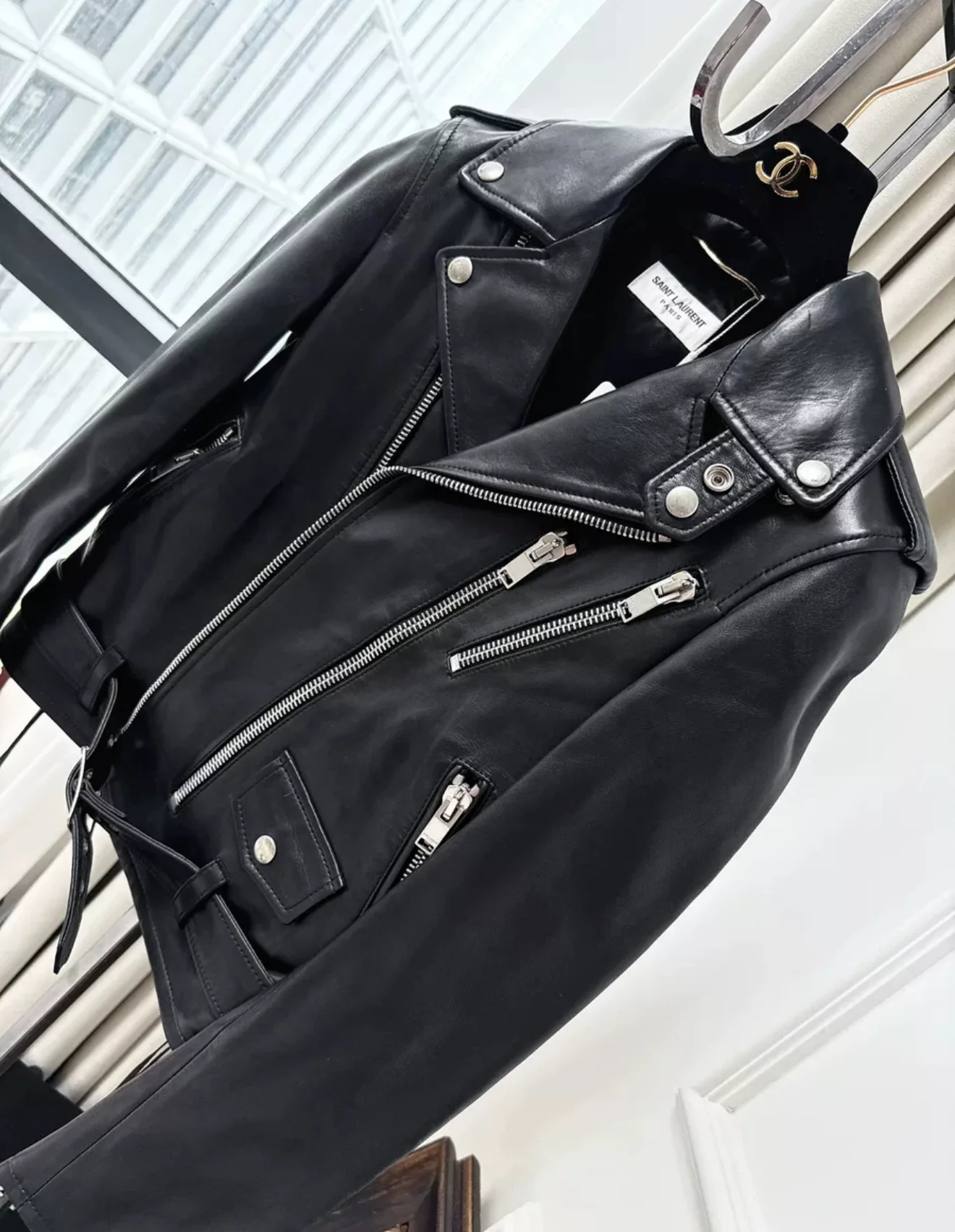 Saint Laurent Black Multi-Zip Leather Jacket - Image 2