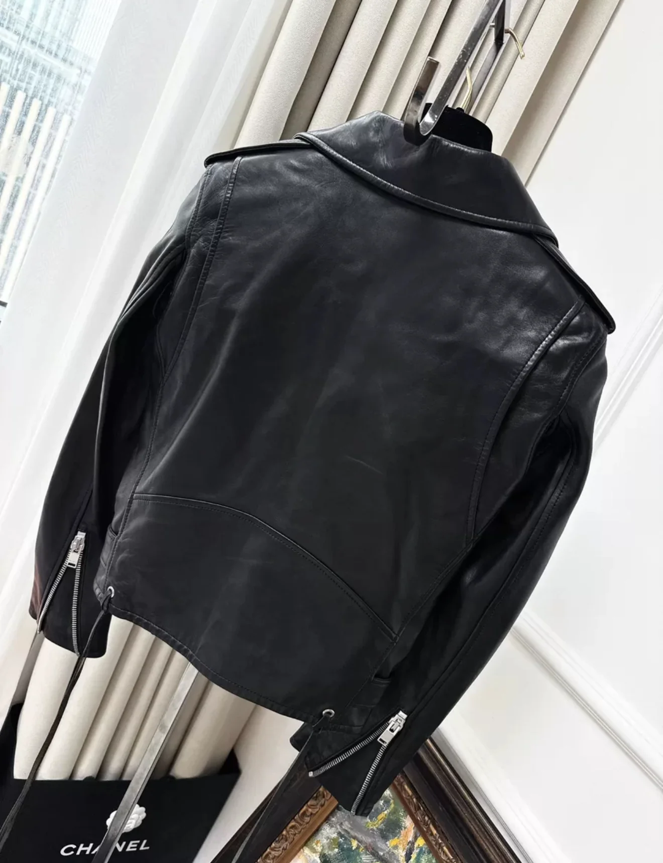 Saint Laurent Black Multi-Zip Leather Jacket - Image 3