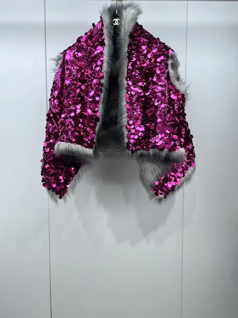 Prada sequined eco-friendly fur shawl - Image 2