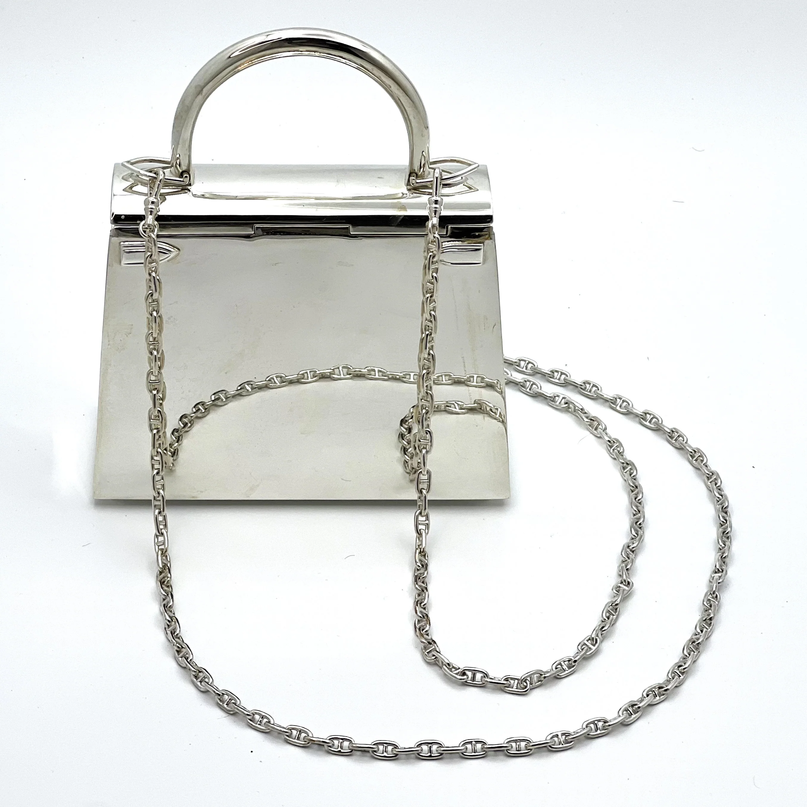 Ultra-Rare Hermes Kelly 15 Bag Sterling Silver Vintage Limited Edition Chaine D’Ancre Strap - Image 5