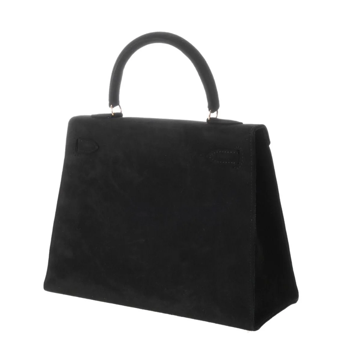 Hermes Kelly 25 Doblis black suede leather gold diamonds hardware - Image 6