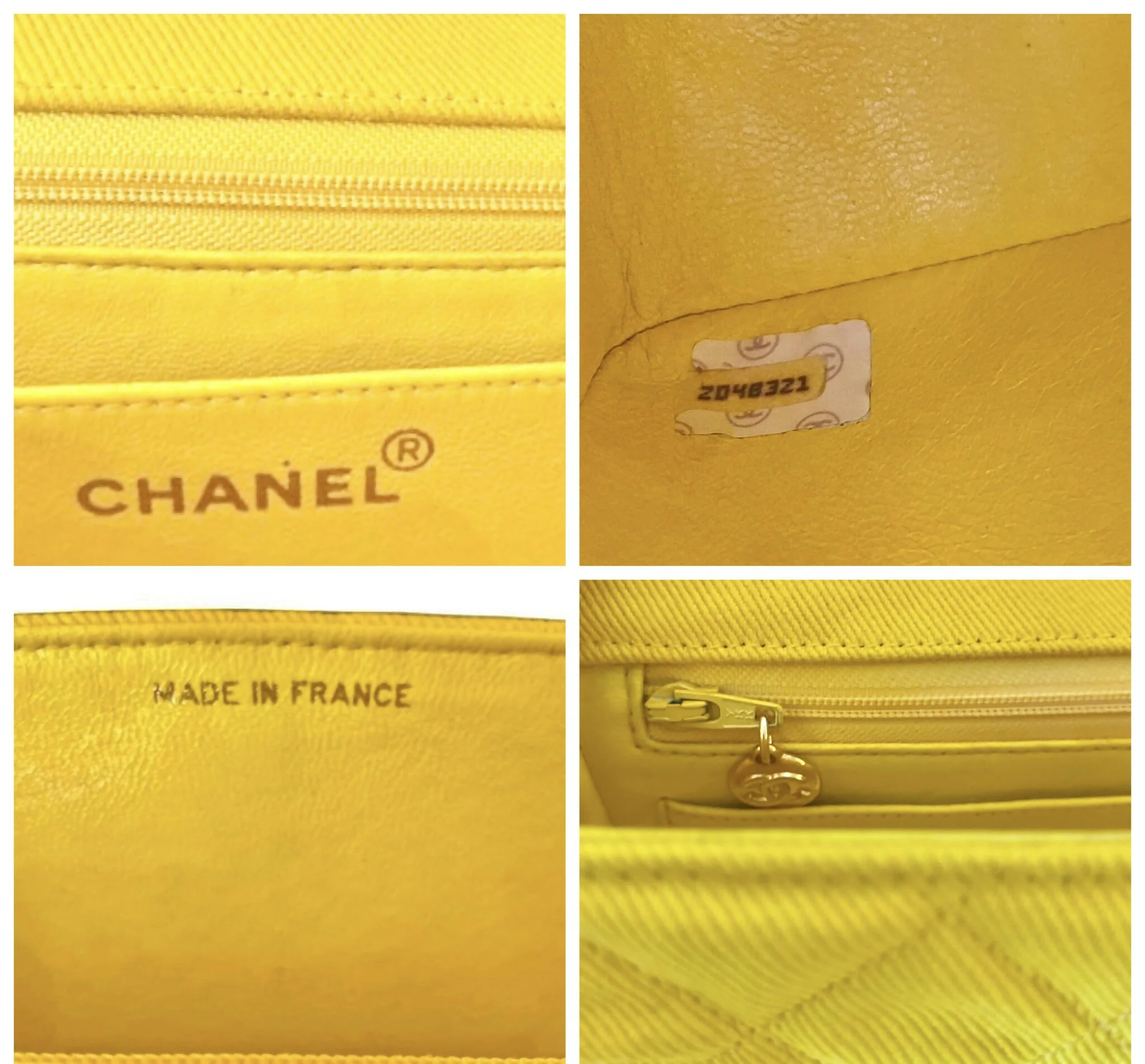Vintage Chanel 1992 Yellow Denim Medium Classic Flap Bag 24K Gold Hardware - Image 10