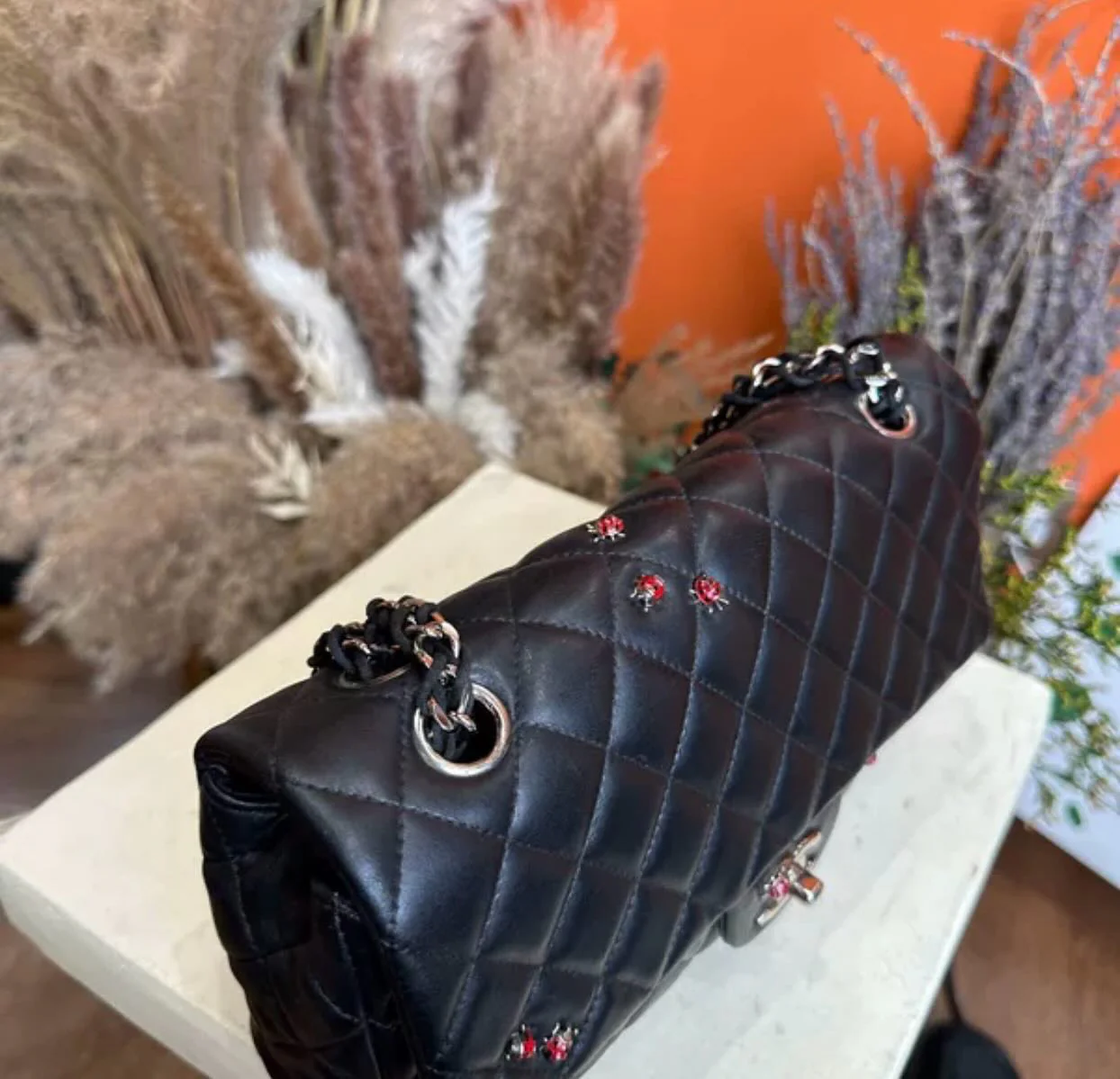 Vintage Chanel Classic Medium Lady Bug Flap Bag - Image 6