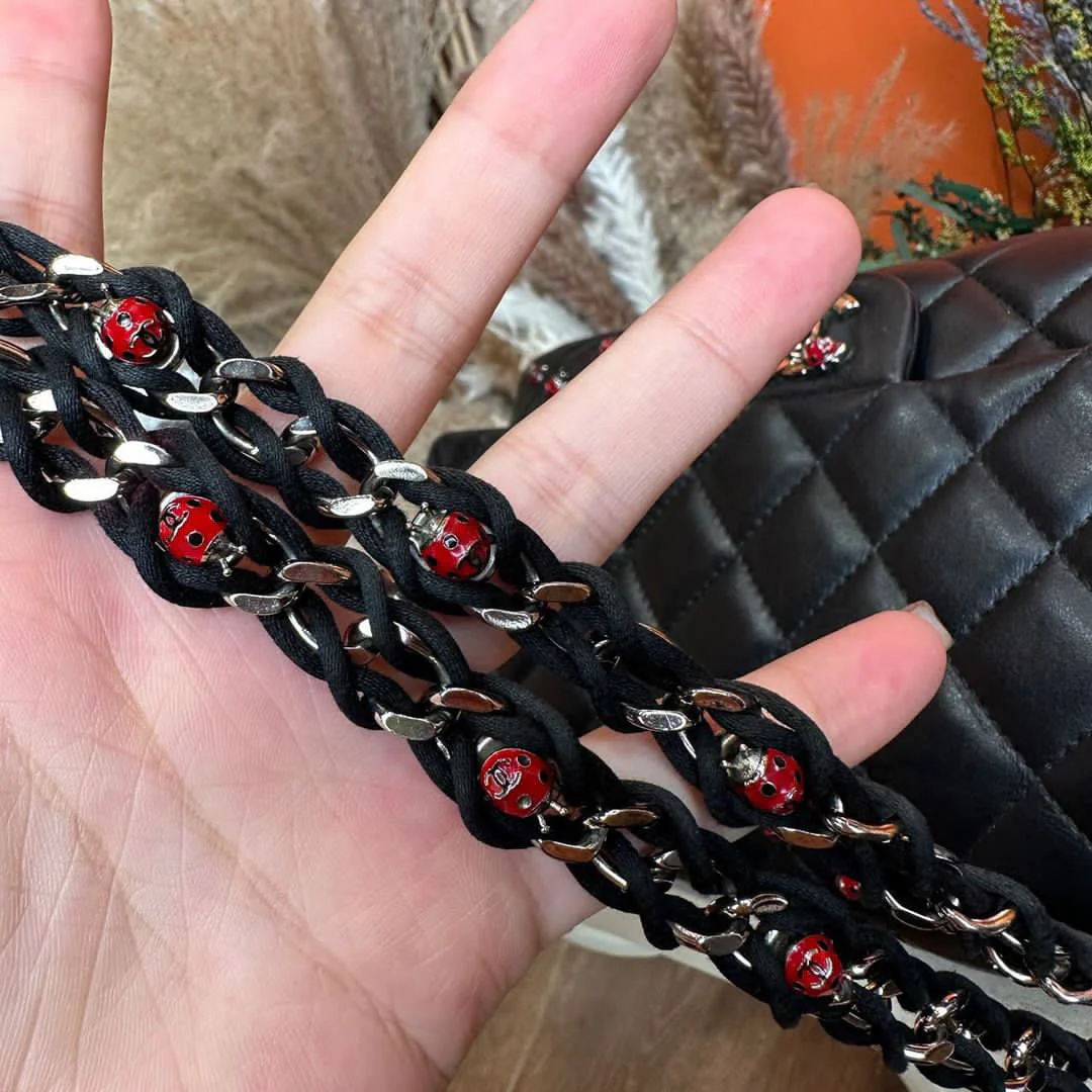 Vintage Chanel Classic Medium Lady Bug Flap Bag - Image 8