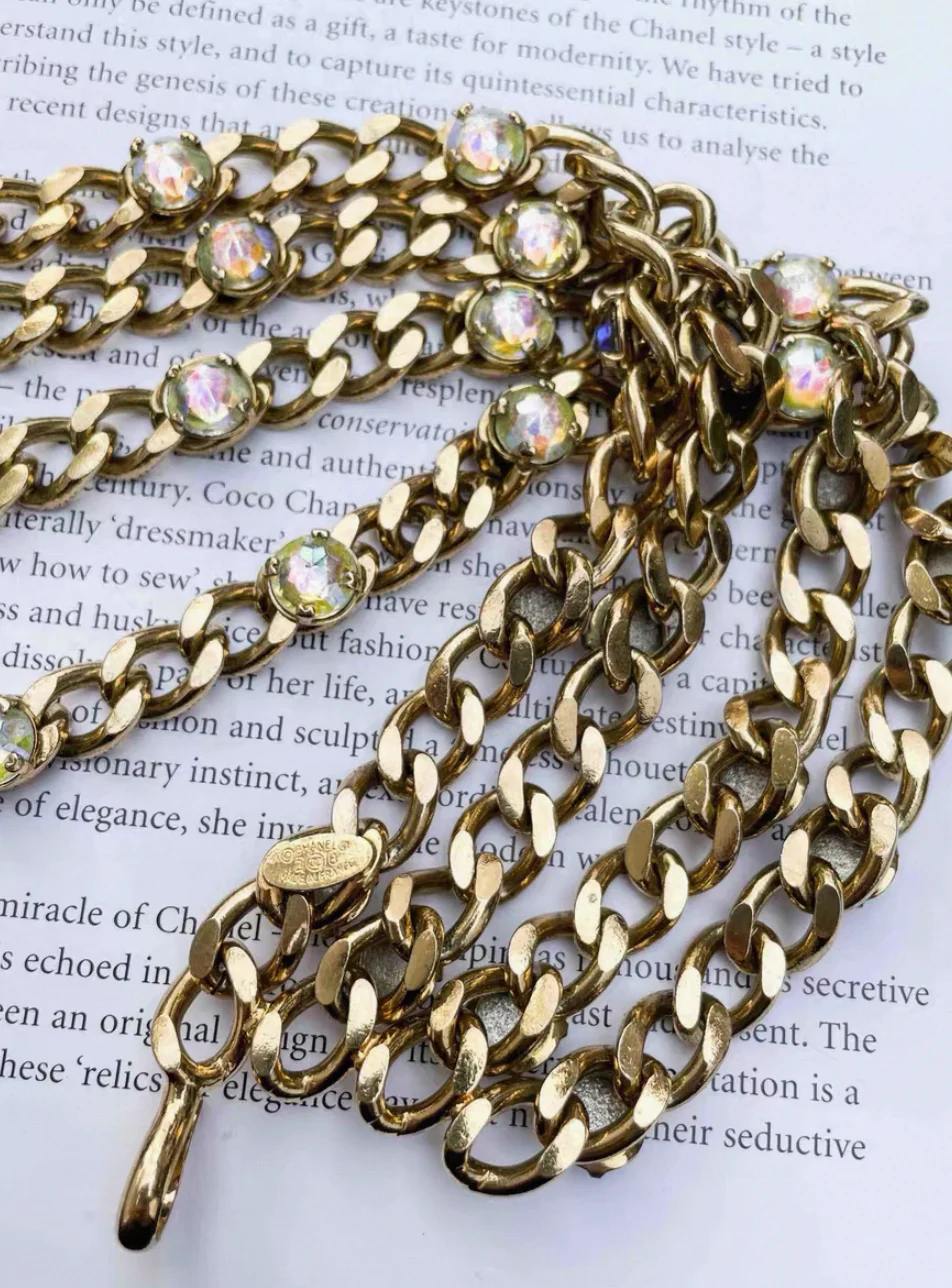 Vintage Chanel Dreamy Bubble Beaded Rhinestone Multi-Layer Waist Chain - Image 2
