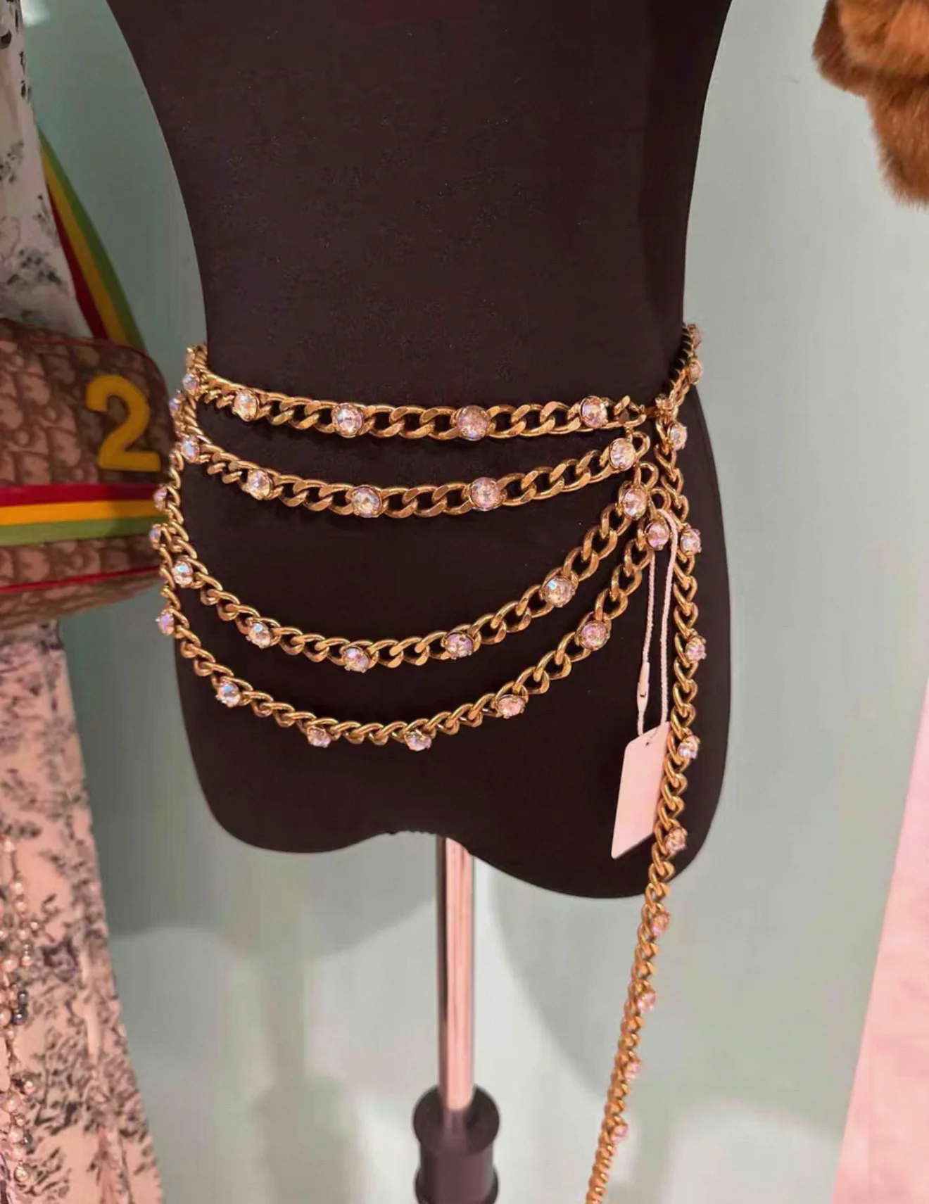 Vintage Chanel Dreamy Bubble Beaded Rhinestone Multi-Layer Waist Chain - Image 4