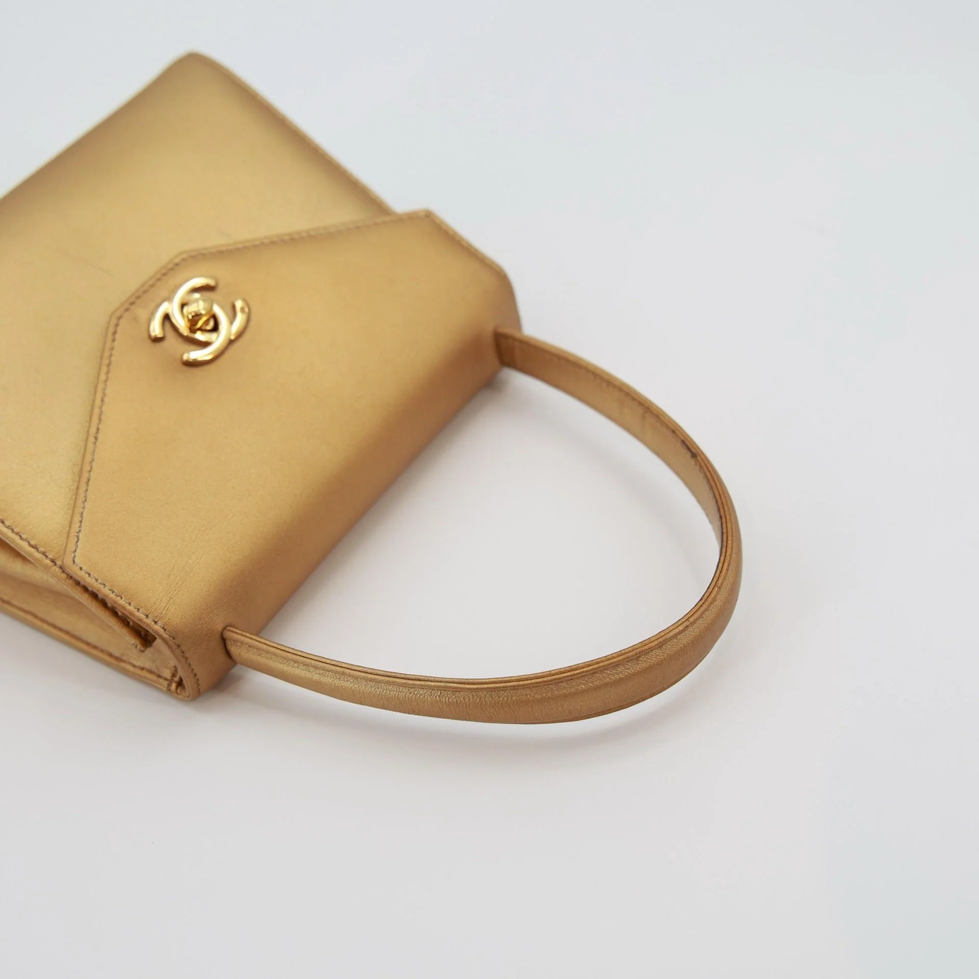 Vintage Chanel Gold Mini Kelly - Image 10