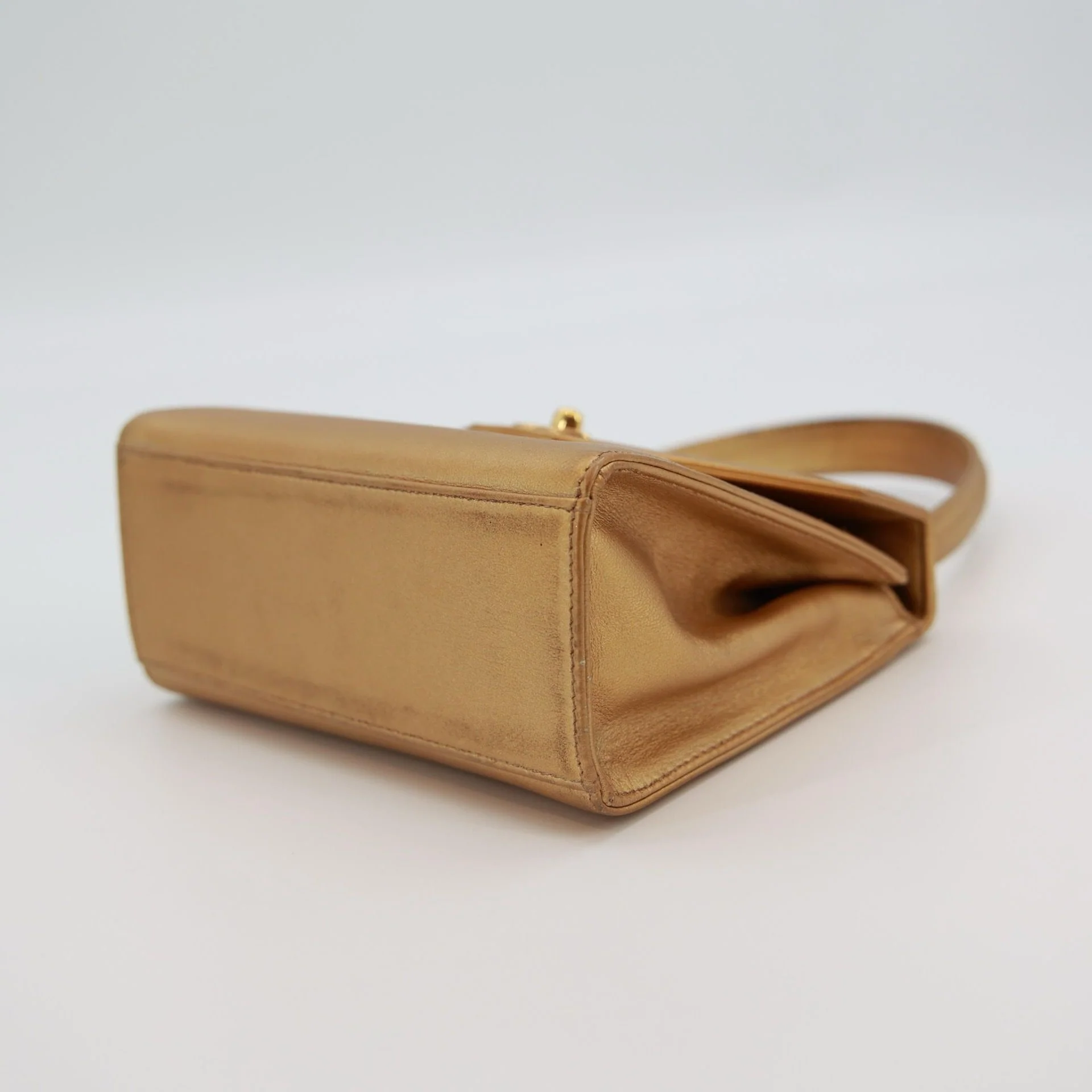 Vintage Chanel Gold Mini Kelly - Image 12