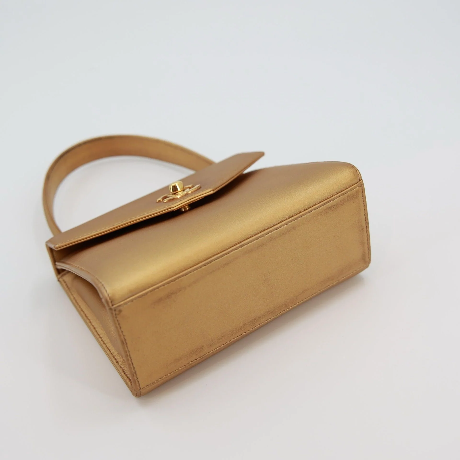Vintage Chanel Gold Mini Kelly - Image 14