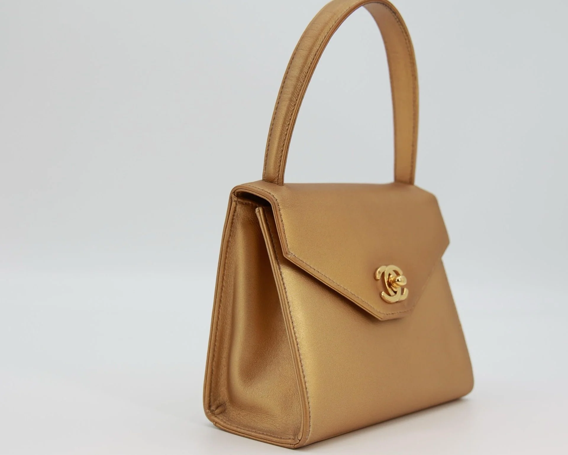 Vintage Chanel Gold Mini Kelly - Image 2