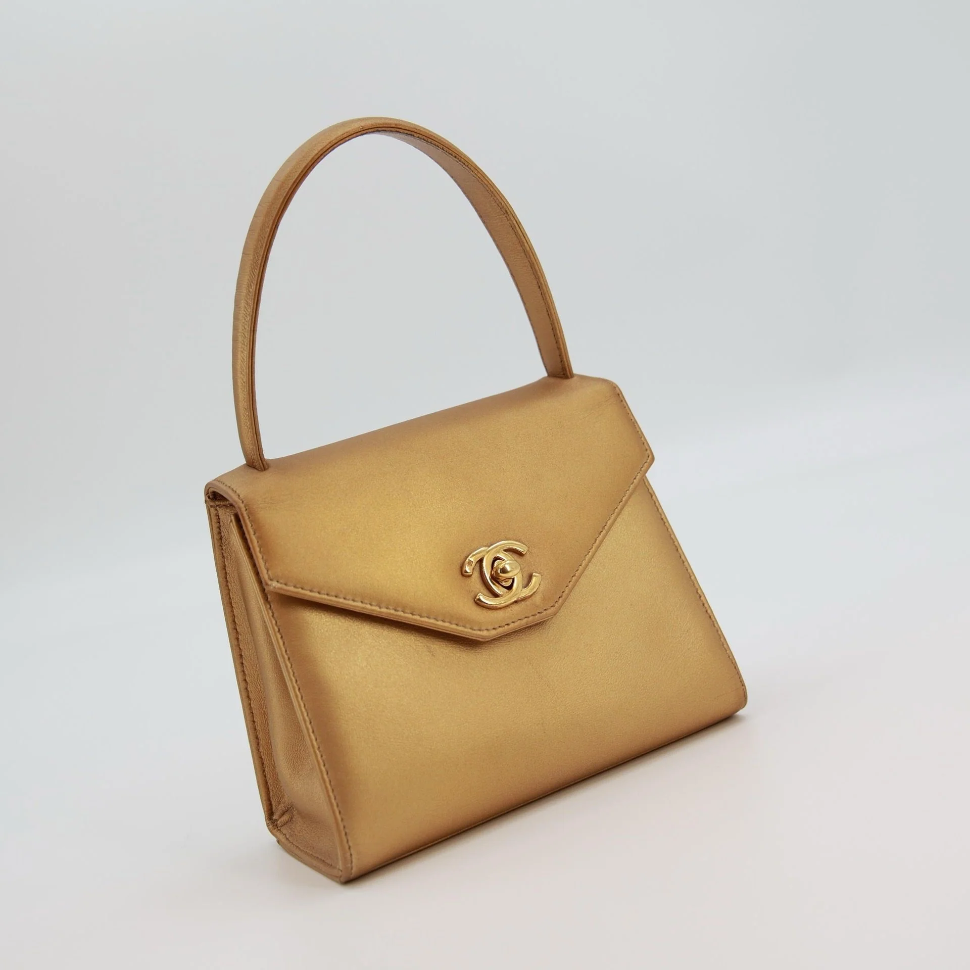 Vintage Chanel Gold Mini Kelly - Image 3