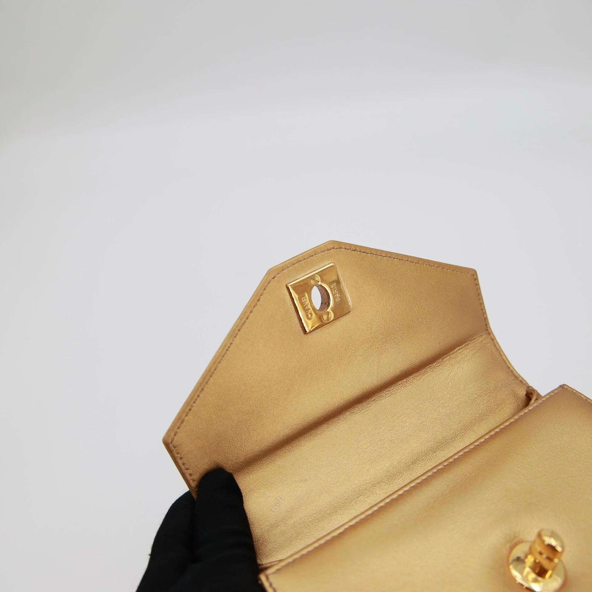 Vintage Chanel Gold Mini Kelly - Image 6