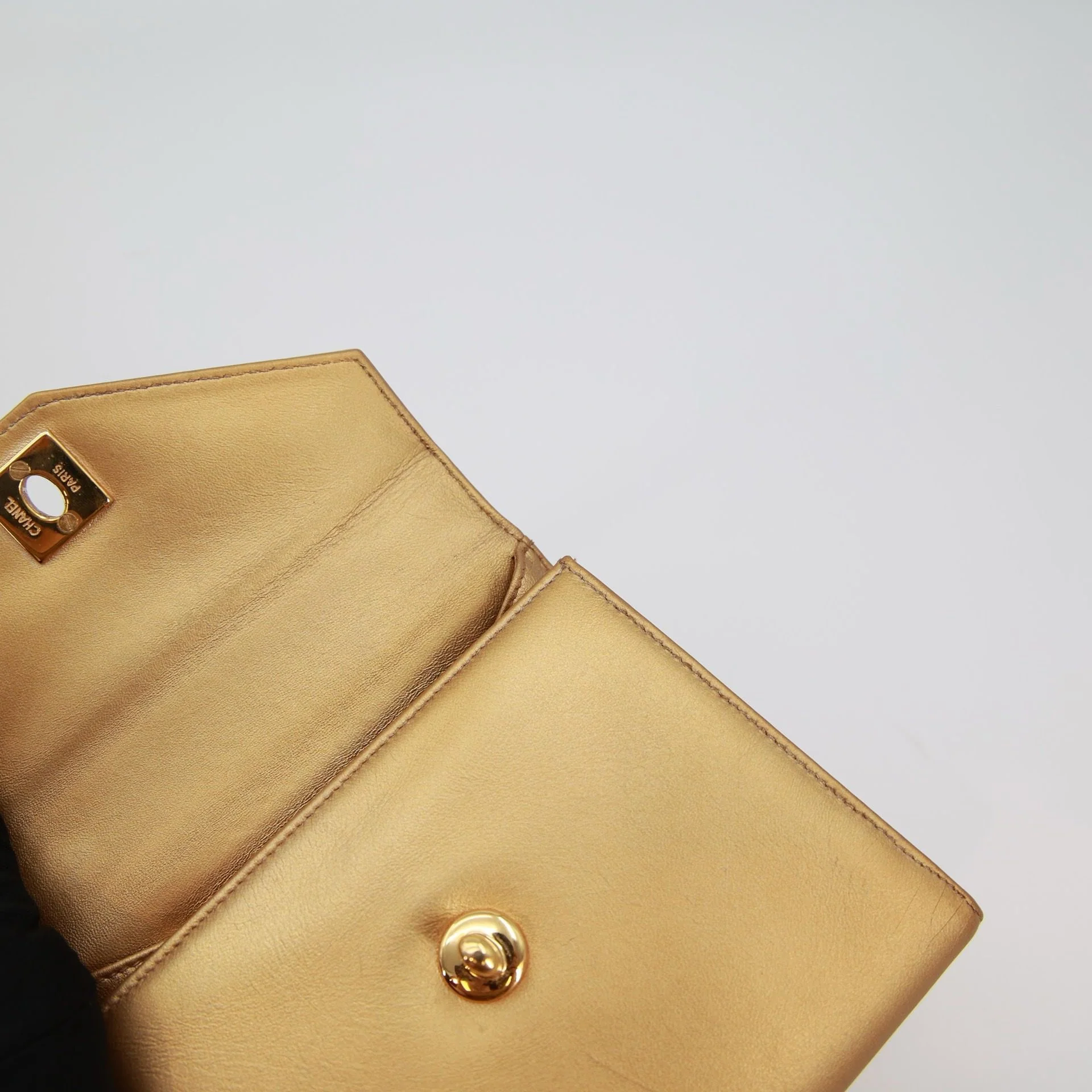 Vintage Chanel Gold Mini Kelly - Image 7
