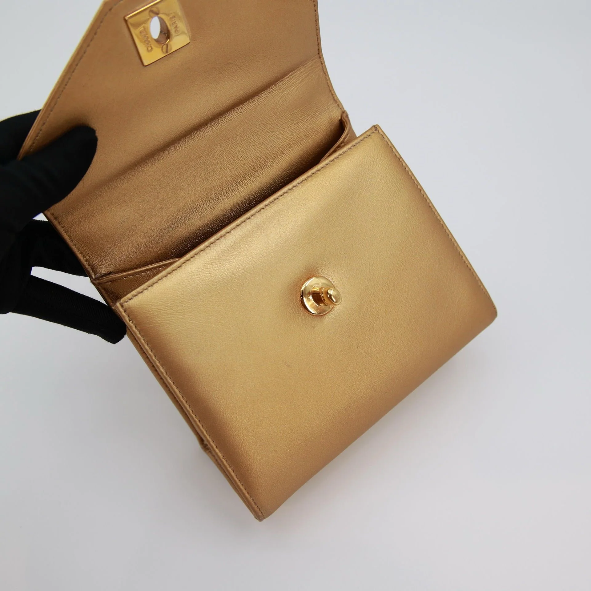 Vintage Chanel Gold Mini Kelly - Image 8