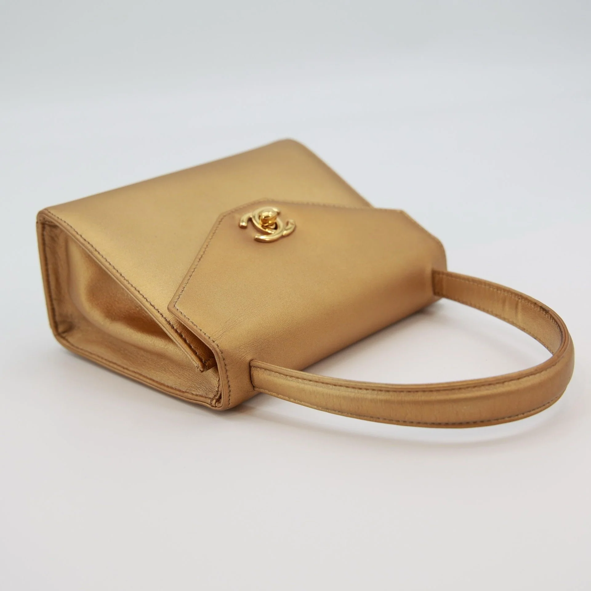 Vintage Chanel Gold Mini Kelly - Image 9
