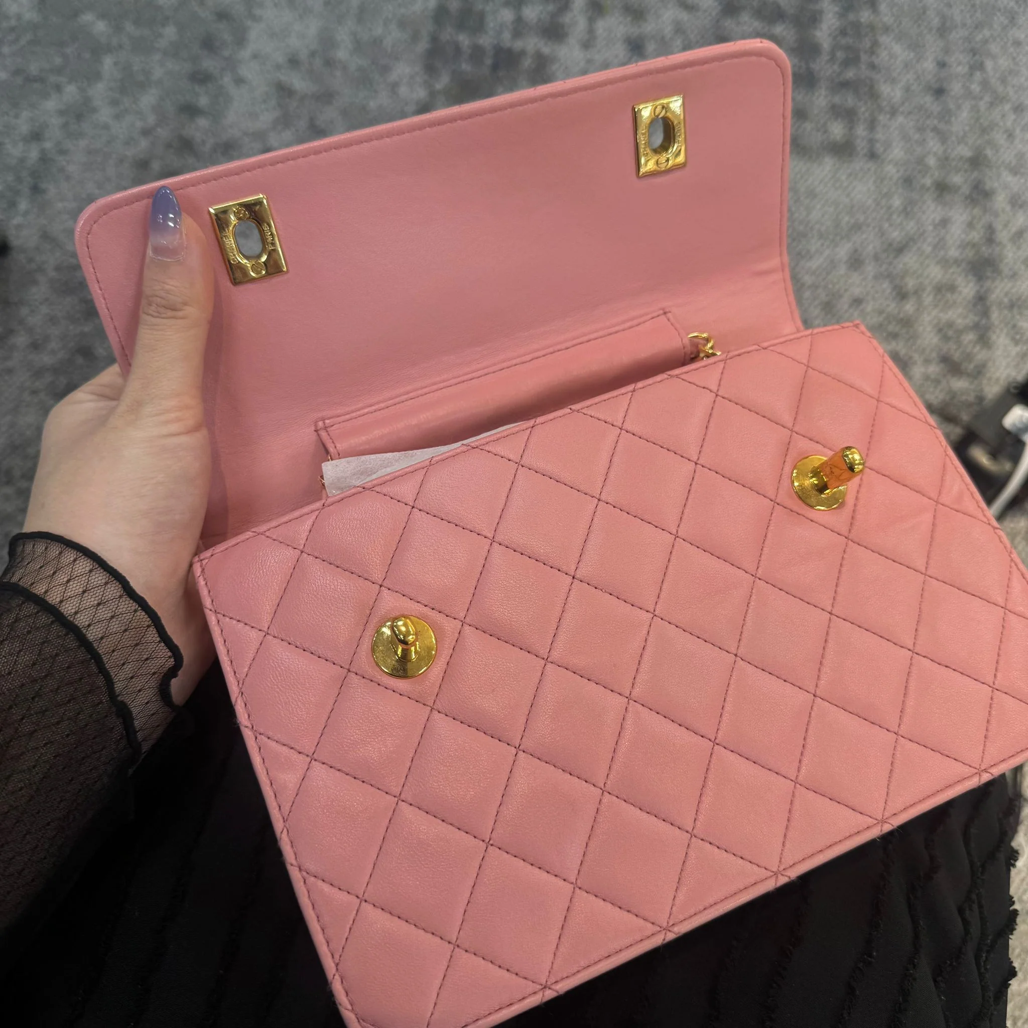 Vintage Chanel Pink CC Double Turn Lock Bag - Image 2